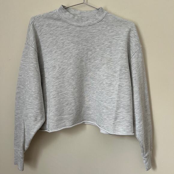 J Brand Women's Cropped Heather Gray Pullover Sweatshirt Size XS - Picture 1 of 16